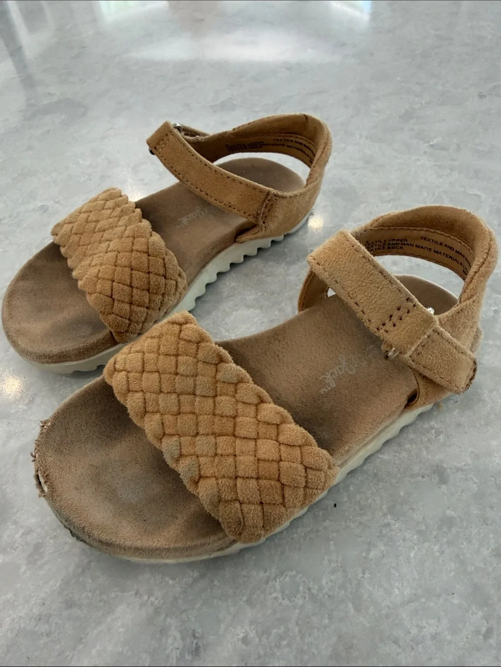 Cat & Jack Tan Braided Strap Kids Sandals